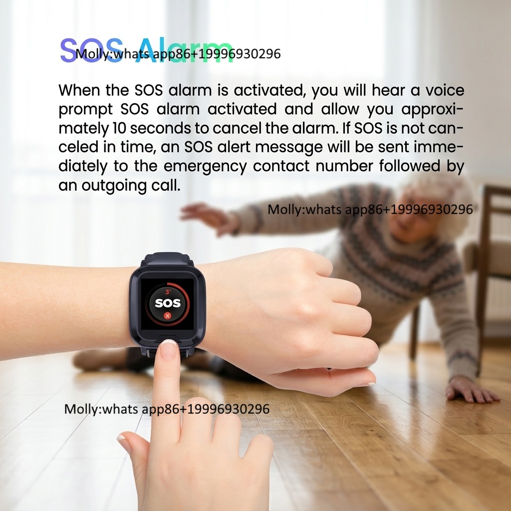 Fall Detection Watch - Pulseira de Rastreamento GPS 4G com