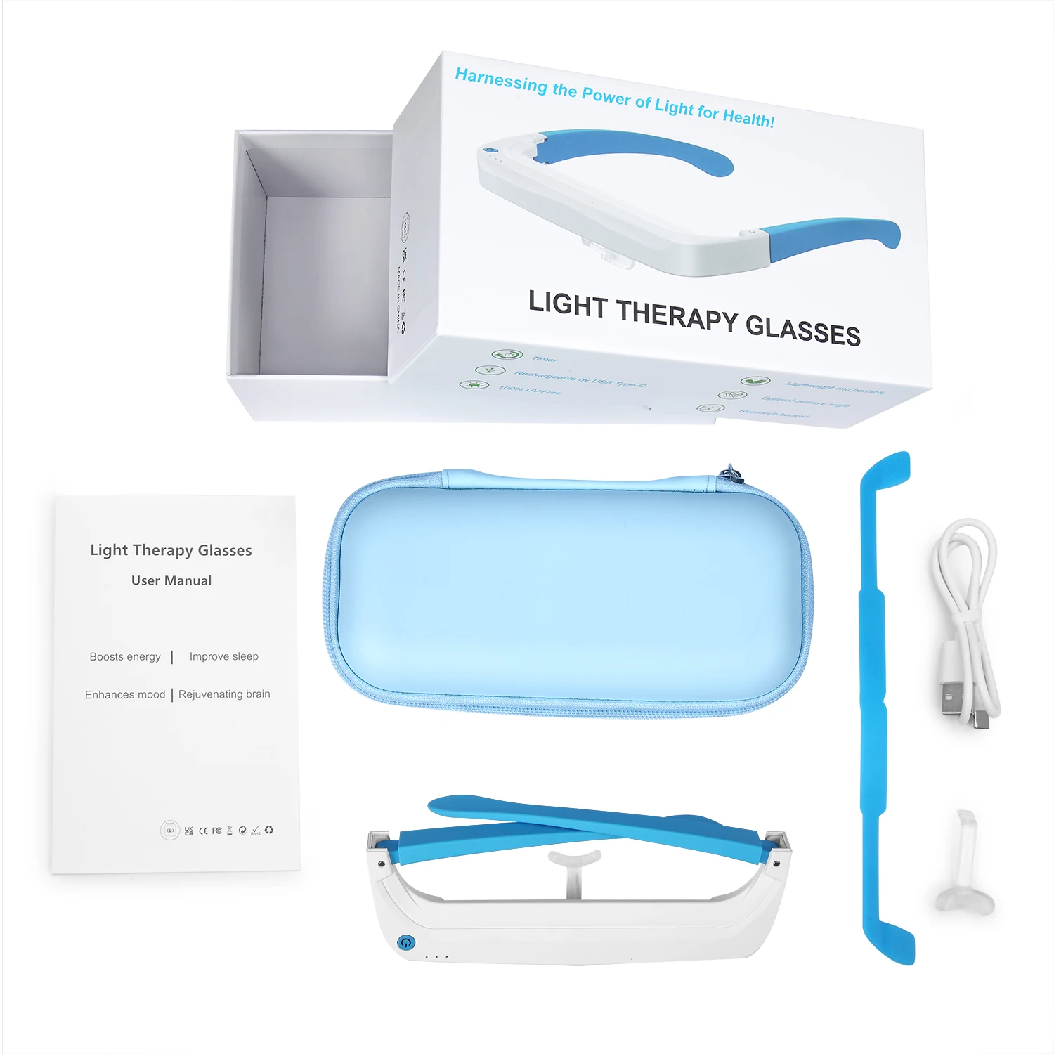 Óculos de Terapia de Luz SAD,  - Light Therapy Glasses avaliação e preço