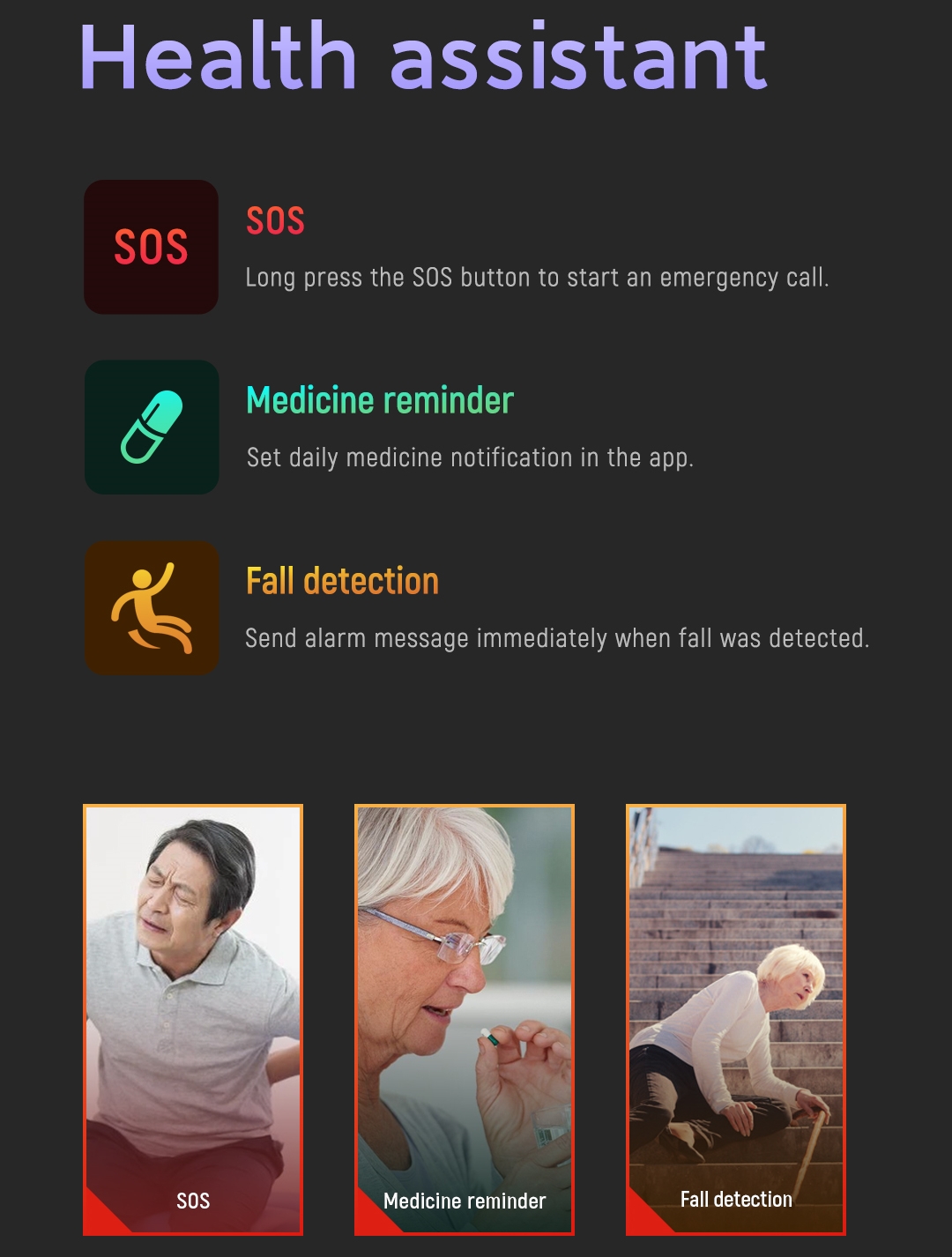 Relógio Inteligente com Detecç - Fall Detection Watch avaliação e preço